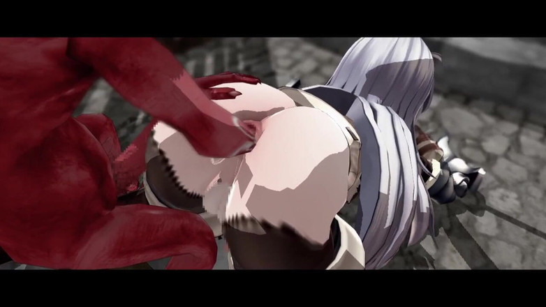 Velvixian3Futanari: Goblin trestající hrdinu, futa šukání, žádný zvuk, futa shemale