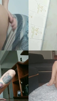Safada jovem brincando quando seus pais saem de casa.