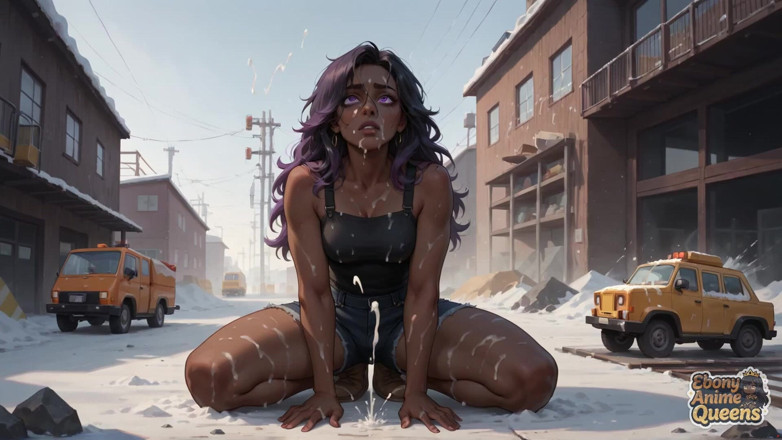 Ebony Anime Queens: O melhor ébano em uma Rua Nevada! O Prazer da Rainha...