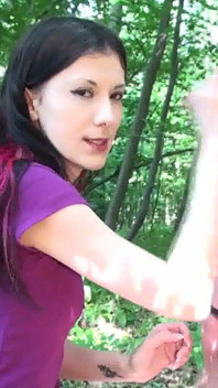 Cock to blow, tied to the tree