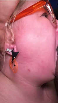 Throat Goblin 146 Busty Blonde with Orange Glasses Sucks Cock (amateur BJ)