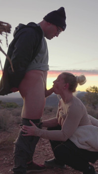 Sunset Blowjob and Huge Cumshot