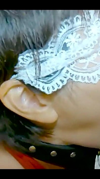 Mayu no91 afeitada, cosplay, garganta profunda, cuello, ojos vendados, bolas anales en 2 agujeros, chorros, chorreo de leche, limpieza de mamada