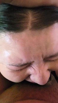 Did You Know You Can Nose Fuck? Yes, It's Possible! He Does It Until He Cums Inside and the Semen Comes Out of My Mouth.