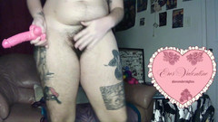 Eros Valentine: Chlupatý Ftm zaznamenaný masturbace sólo live stream
