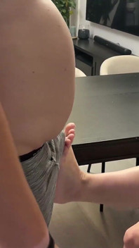 I gave Stepdaddy a blowjob and made him cum on the table so I could lick it off