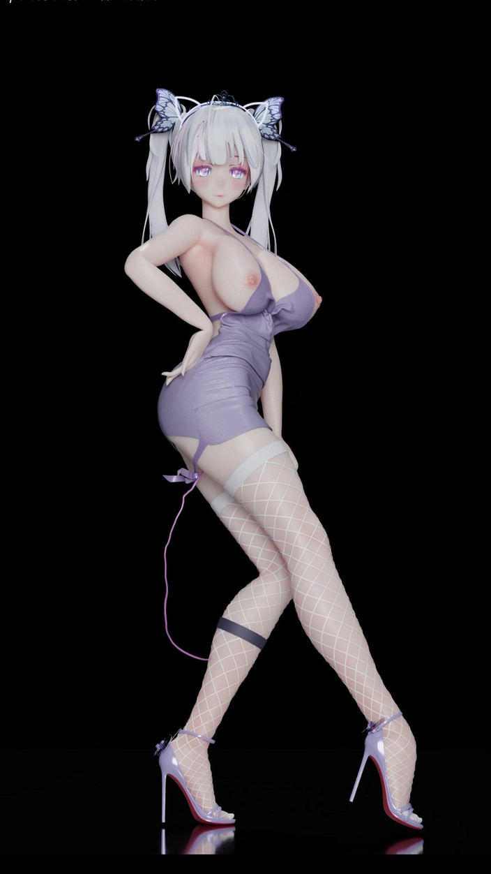 MikuMotion: Exid - gorące różowe białe pończochy kabaretki; Wtyczka Butt; Bliźniacze kucyki