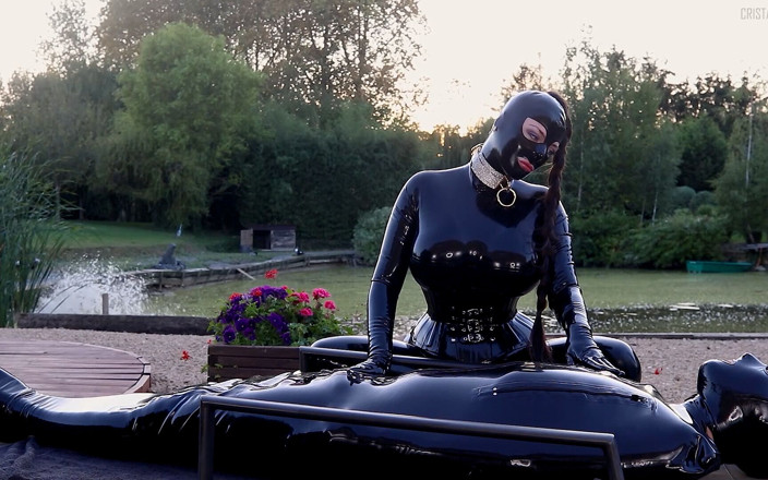Cristal Kinky: Rubber Doll Cock Teasing Rubber Bound Sub Outdoors