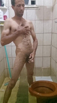Me Taking a Shower with a Hard-on and Jerking off Until I Cum