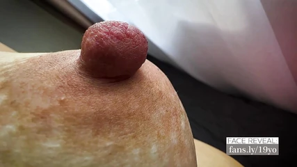 My Step Dad Didn't Expect That I Have Such a Big Nipples! Now He Plays Them Every Morning