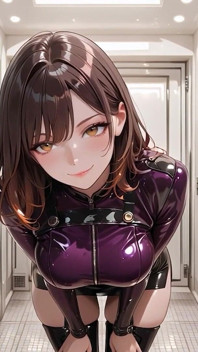 Bathroom Purple Shiny Beauty Black Boots Kneel Blowjob Bathtub Ride to Massive Creamy Ass Finish