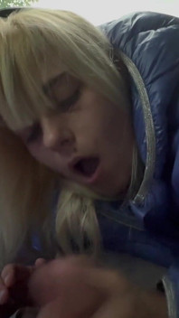 Outdoor Car Blowjob to Cumshot Deep in the Throat Couple Blonde MILF Squirt off