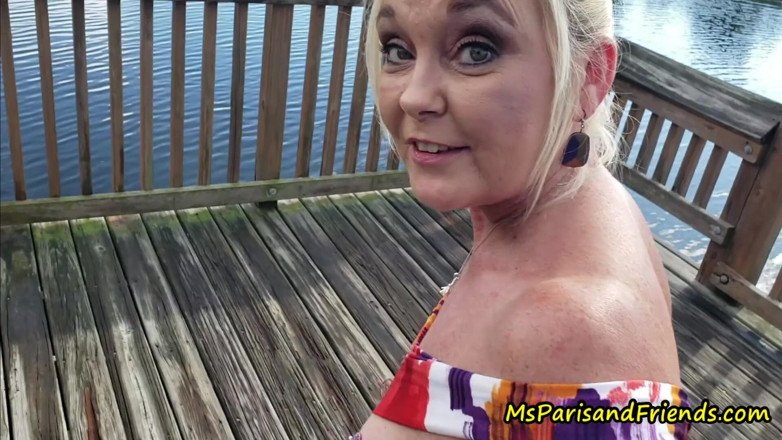 Ms Paris and Friends: outdoor stripping, blowjob and creampie