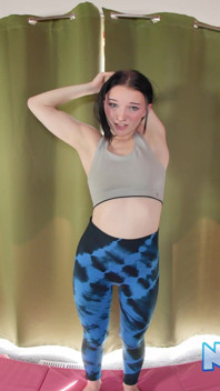 Adorable Teen Mercedes Mac Strips for Nude Yoga