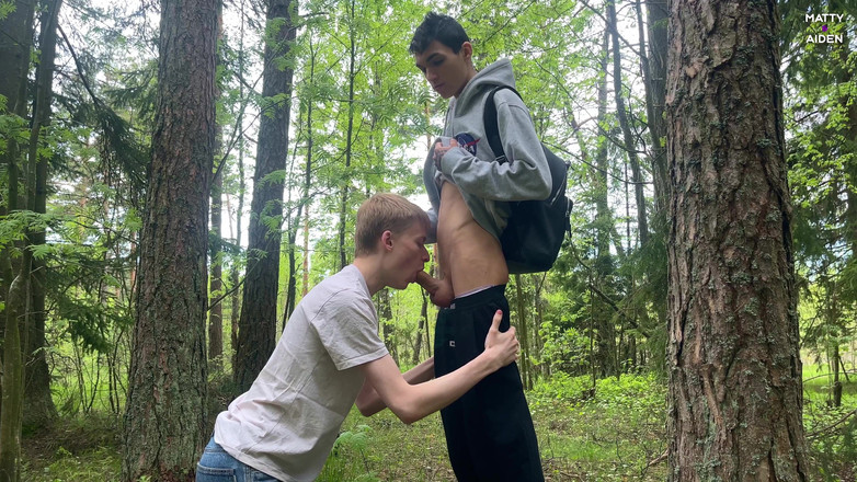 Matty And Aiden: Teen twinks Matty and Aiden were almost caught when they...