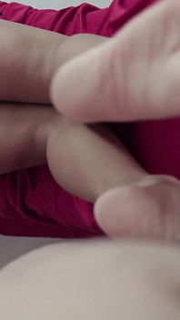 Slut Blonde in Hot Footjob and Cum in Mouth!