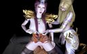 X Hentai: Królowa i księżniczka służą wielkiemu kutasowi - animacja 3D 274