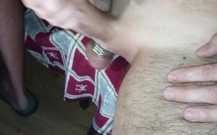 White Ukrainian Dick: Wysokiej jakości domowa masturbacja z Metal Balls Ring!