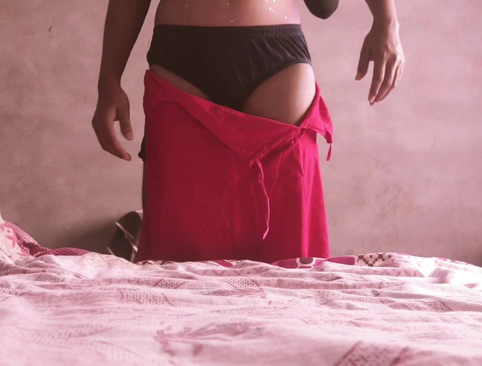 Lovely Dipti: Heiße rosa sari zieht sich aus, zeigt große riesige möpse &amp;...