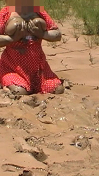 Julie Gets Messy in Mud - Huge Natural 38F Tits Swing in Wet Dirt Outside