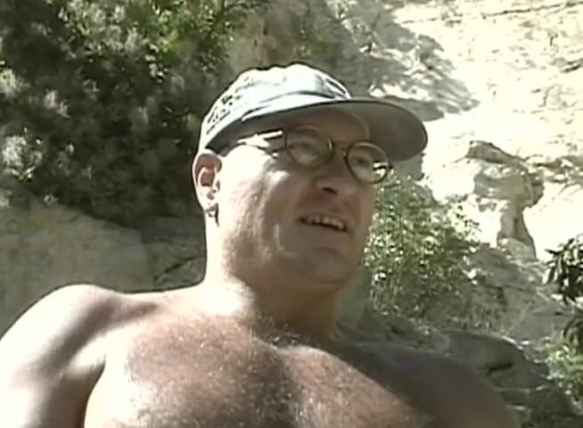 Bareback TV: Big dude masturbates in the open