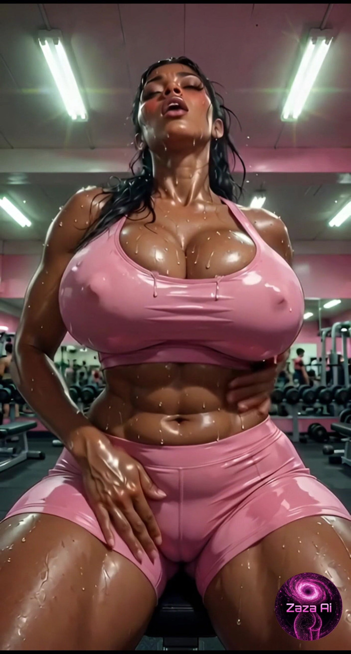 ZaZa Ai: Senaman MILF di gim