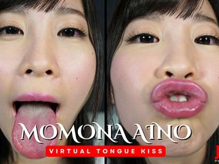 Japan Fetish Fusion: Wirtualny pocałunek języka: Momona Aino