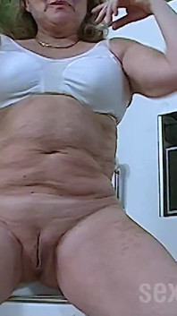 Horny Granny Naked in the Bathroom