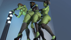 Wraith Futa: Futa Ork, train anal debout