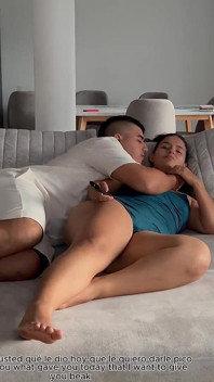 My Stepbrother Surprises Me with a Blowjob While We Watch a Movie.