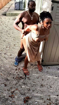 Black Couple Got Caught Fucking Outside on Camera
