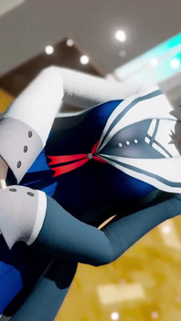 Otdmtmk Vtuber 시간 정지 헨타이 MMD 3D 블루 헤어 컬러 편집 스믹스