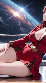Red-haired Pilot Fantasy! From Sci-fi Cockpit to Private Bedroom, Red Uniform Meets Lazy Sleepwear