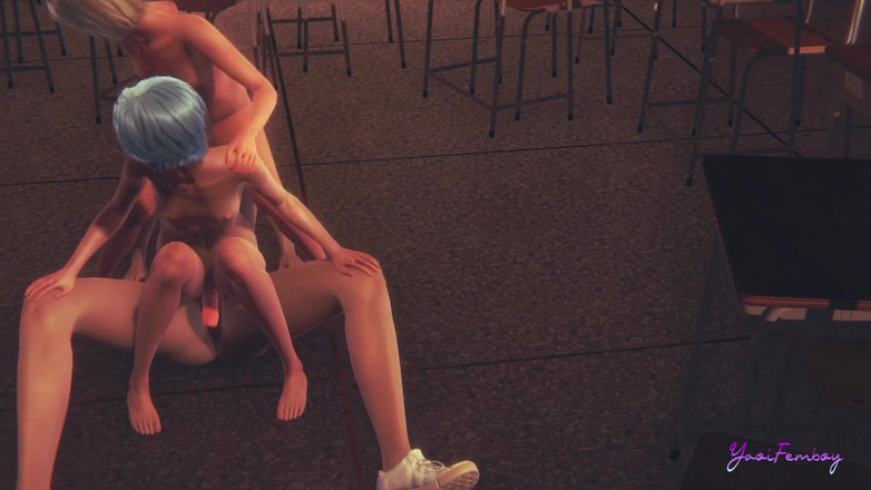 Yaoitube: Femboy Yaoi - Trekant, Osuke och Blå Njut av en sexig...