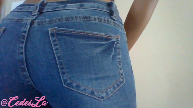 Cedes Banks: Denim Blue jeans &amp; arsch