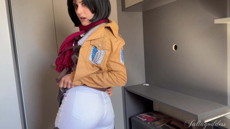 Shamelesscouple: Mikasa en primer plano mamada fantasía - lento, húmedo y travieso