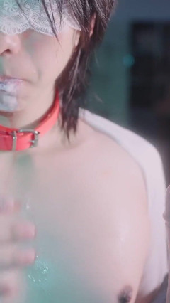Asian Femboy Sloppy Deepthroat and Cumshot