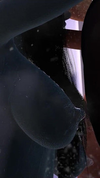 Menina asiática chupando pau no chuveiro antes de anal em pé