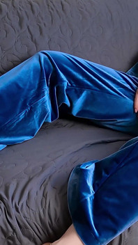 Hot Stepmommy in Pajamas, Can't Sleep, and Begins to Caress Herself Everywhere, Reaching a Strong Orgasm
