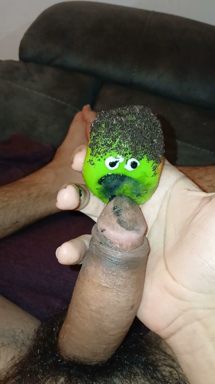 Alexander33324: Enjoying a Donut with Haloween Decoration.