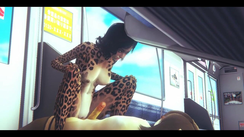 HentaiTubes: Hentai berbulu - fox dan leopard berkongkek dalam kereta api - anime...
