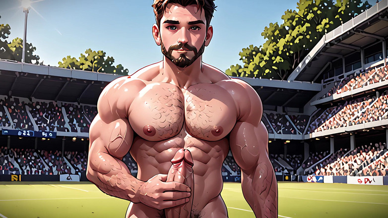 Erotic Man: М'язистий і повністю оголений