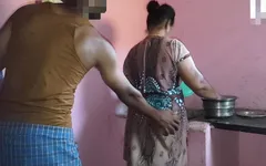 Aunty was working in the kitchen when I had sex with her