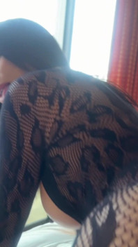 Fucked Bareback While Wearing a Full Fishnet Body Suit