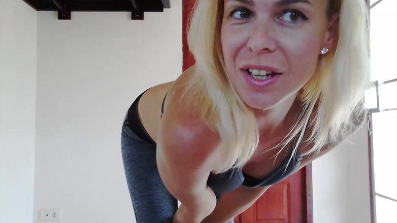 MissAnja_FH: Grey yoga kalhoty Smáčení a uctívání zadku