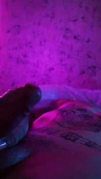 Hot Tattooed Twink Jerking His Big Uncut Cock with Oil and Shooting His Cum
