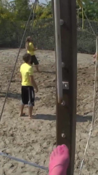 Adorable slut fucked on the pier with many cocks