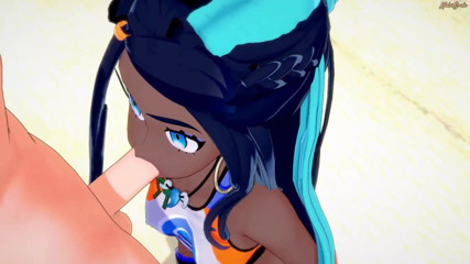 Hentai Smash: Nessa kumda domalarak sikilmeden önce bolca döl tükürüyor - hentai