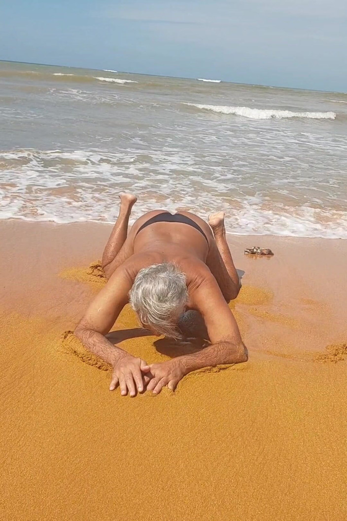 Ladysilvas: Ladysilva on the Beach in Panties Tanning Her Hot Ass