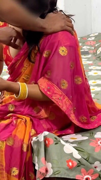 Beautiful Newly Married Indian Bhabhi Big Boobs Hot Sex in Colour Full Dress